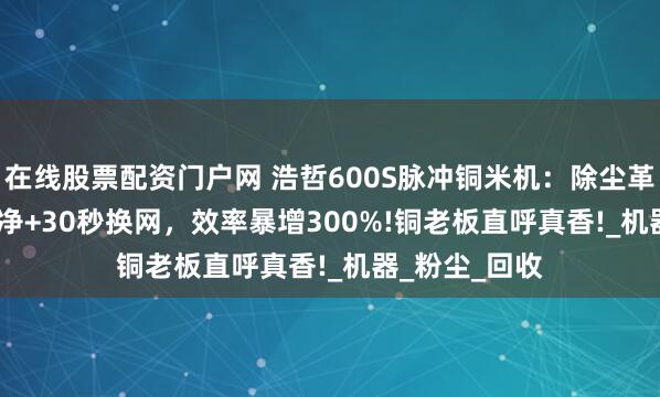 在线股票配资门户网 浩哲600S脉冲铜米机：除尘革命!99.5%洁净+30秒换网，效率暴增300%!铜老板直呼真香!_机器_粉尘_回收